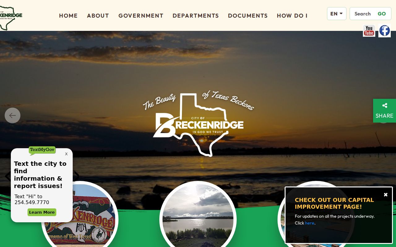 Breckenridge city government source for local criminal record departments